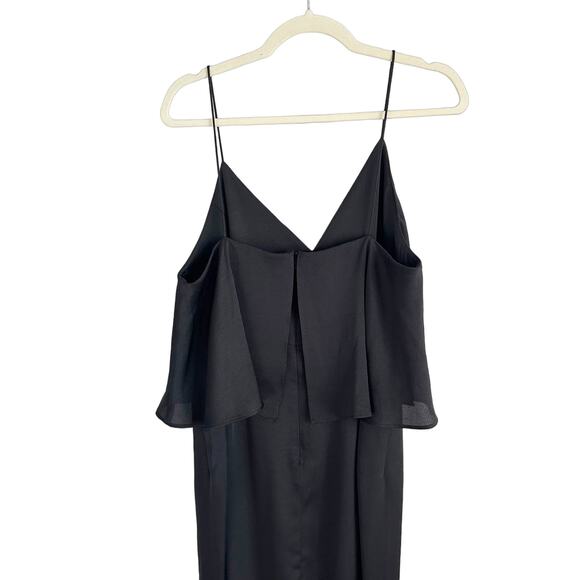 Shona Joy Luxe Cocktail Frill Dress 12 Black NEW - Picture 6 of 10